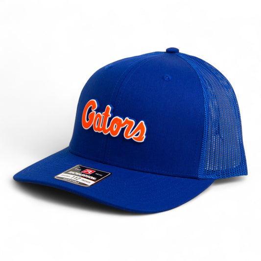 Florida Gators Script Orange 3D Snapback Trucker Hat- Royal