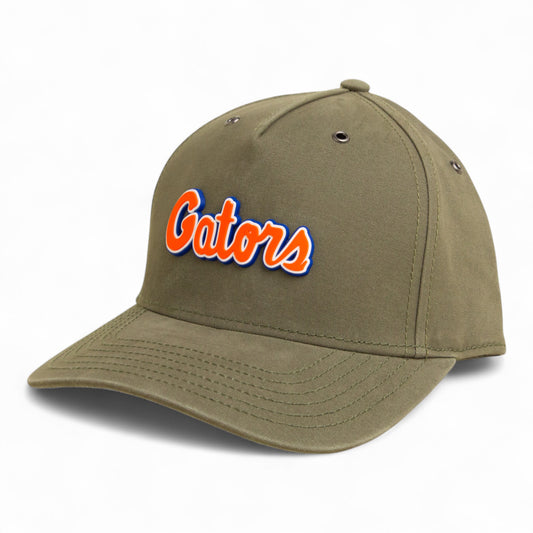 Florida Gators Script Orange 3D Snapback Canvas Hat- Olive