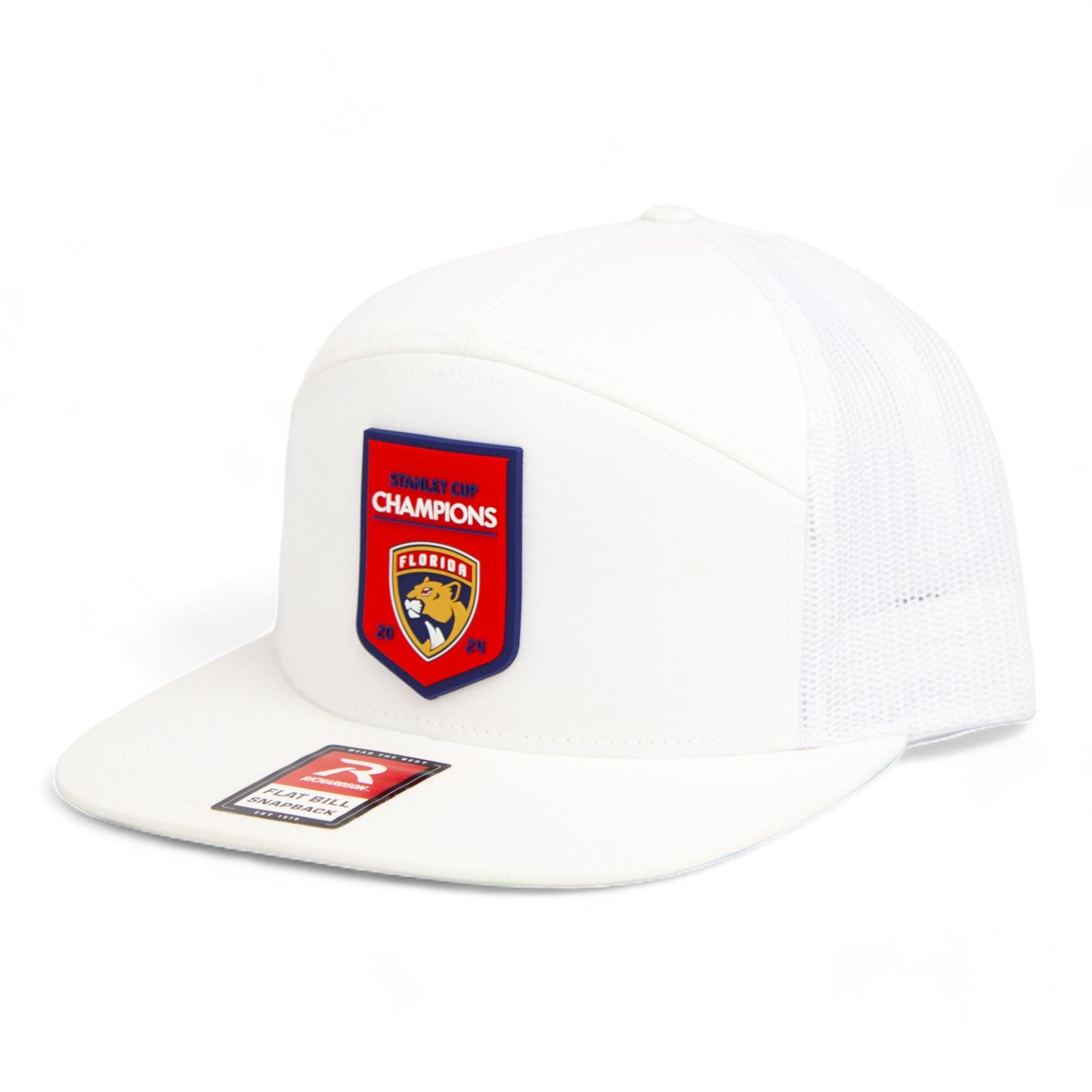 Florida Panthers Stanley Cup Champions 3D Snapback Seven-Panel Flat Bill Trucker Hat- White