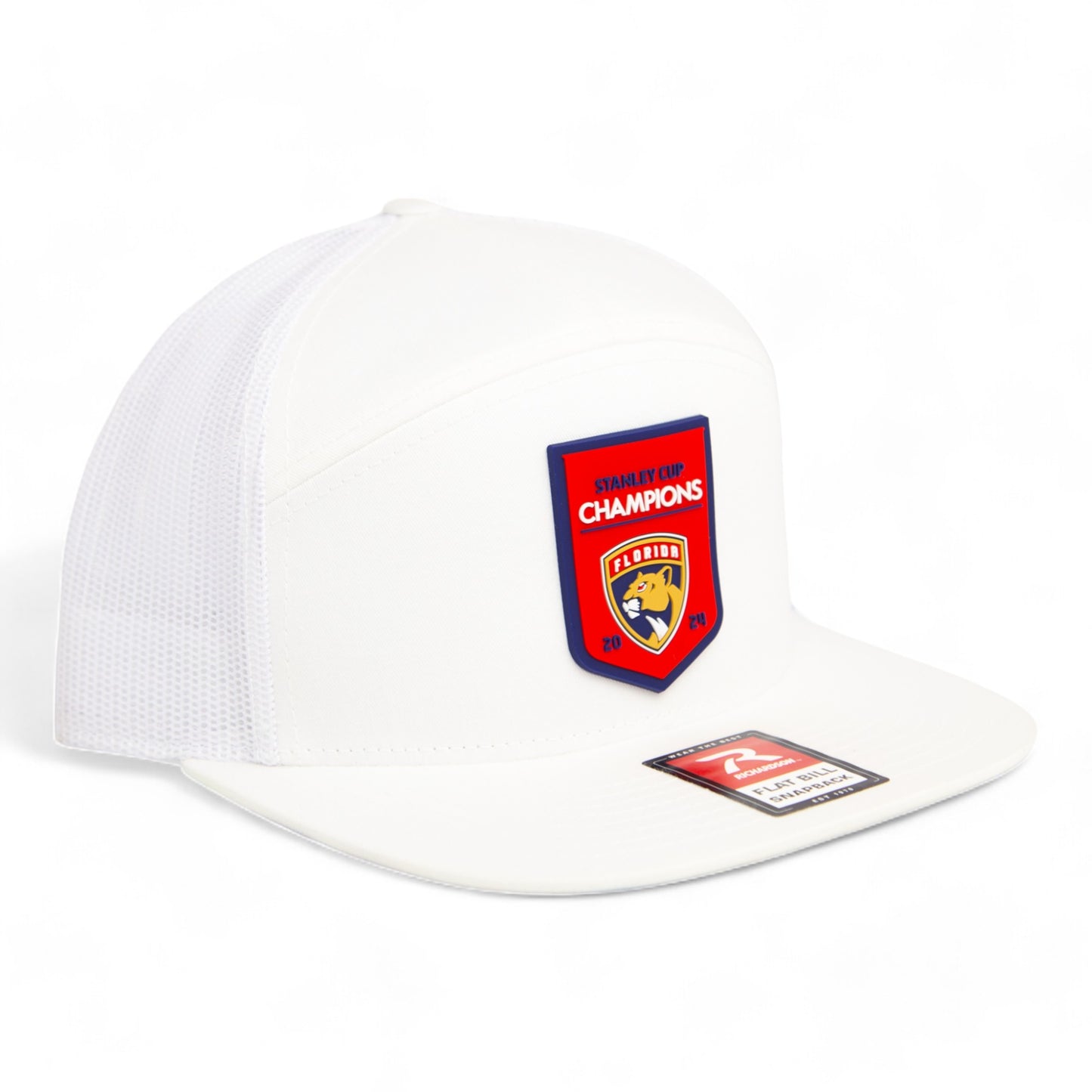 Florida Panthers Stanley Cup Champions 3D Snapback Seven-Panel Flat Bill Trucker Hat- White