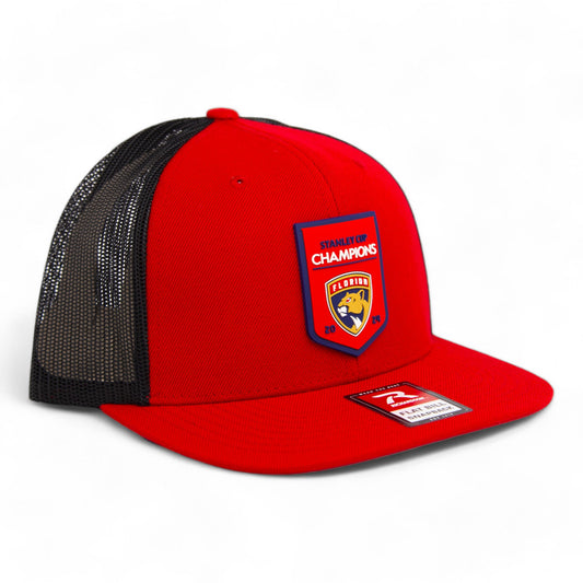 Florida Panthers Stanley Cup Champions 3D Wool Blend Flat Bill Hat- Red/ Black