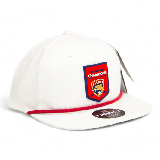 Florida Panthers Stanley Cup Champions 3D Classic Rope Hat- White/ Red