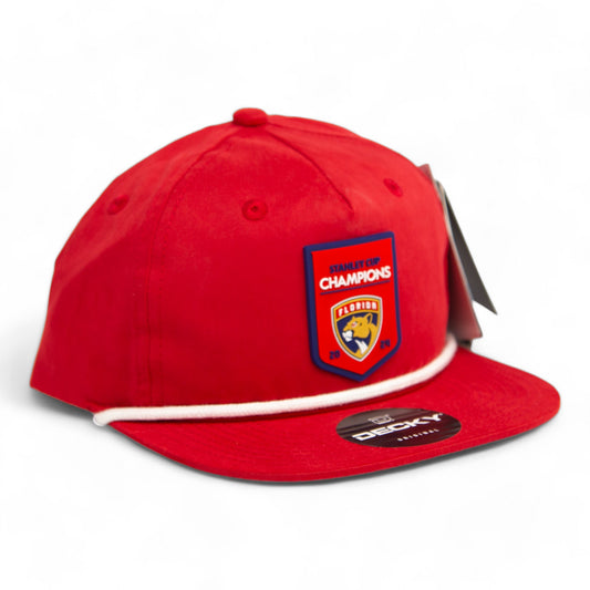 Florida Panthers Stanley Cup Champions 3D Classic Rope Hat- Red/ White