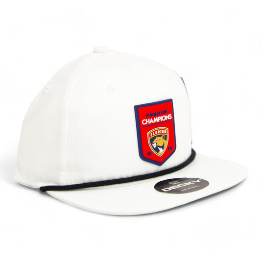 Florida Panthers Stanley Cup Champions 3D Classic Rope Hat- White/ Black