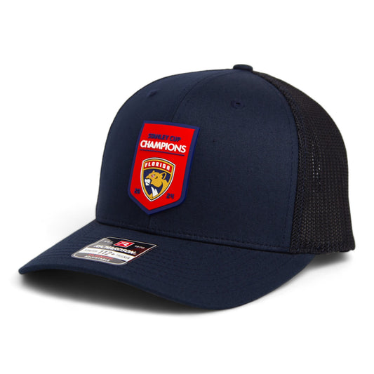 Florida Panthers Stanley Cup Champions 3D Snapback Trucker Hat- Navy