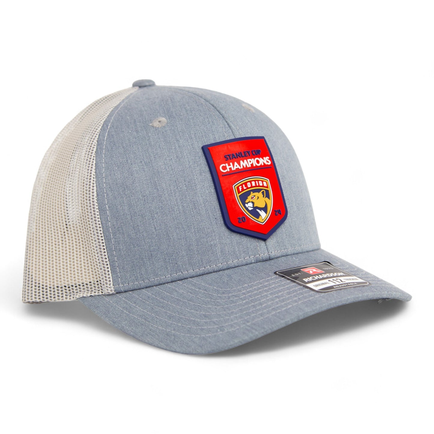 Florida Panthers Stanley Cup Champions 3D Snapback Trucker Hat- Heather Grey/ Light Grey