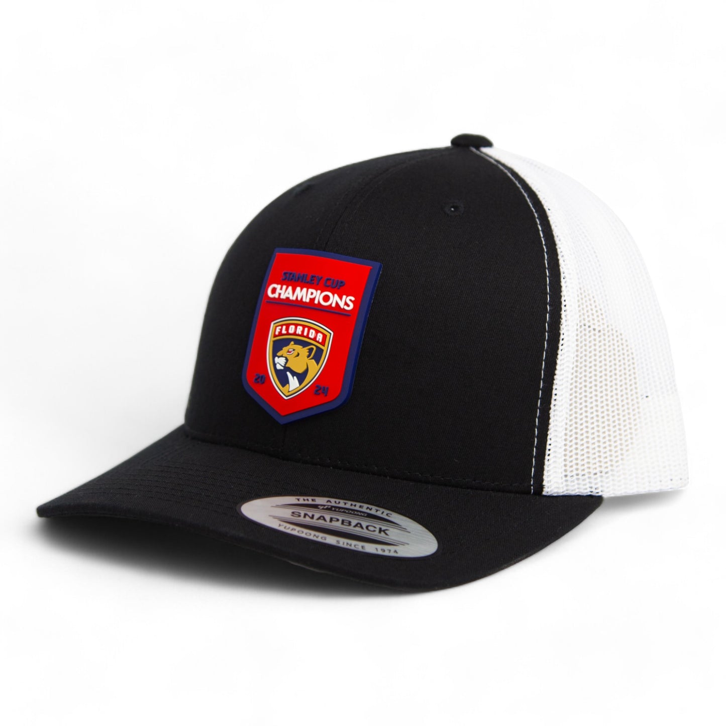 Florida Panthers Stanley Cup Champions 3D YP Snapback Trucker Hat- Black/ White