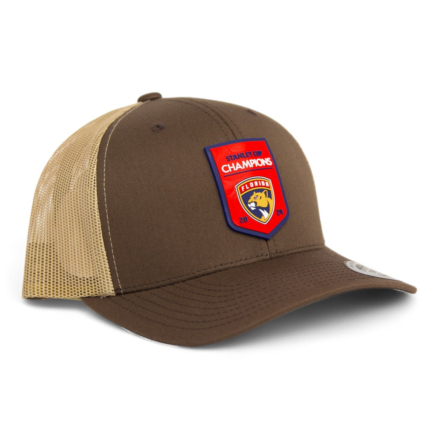 Florida Panthers Stanley Cup Champions 3D YP Snapback Trucker Hat- Brown/ Tan