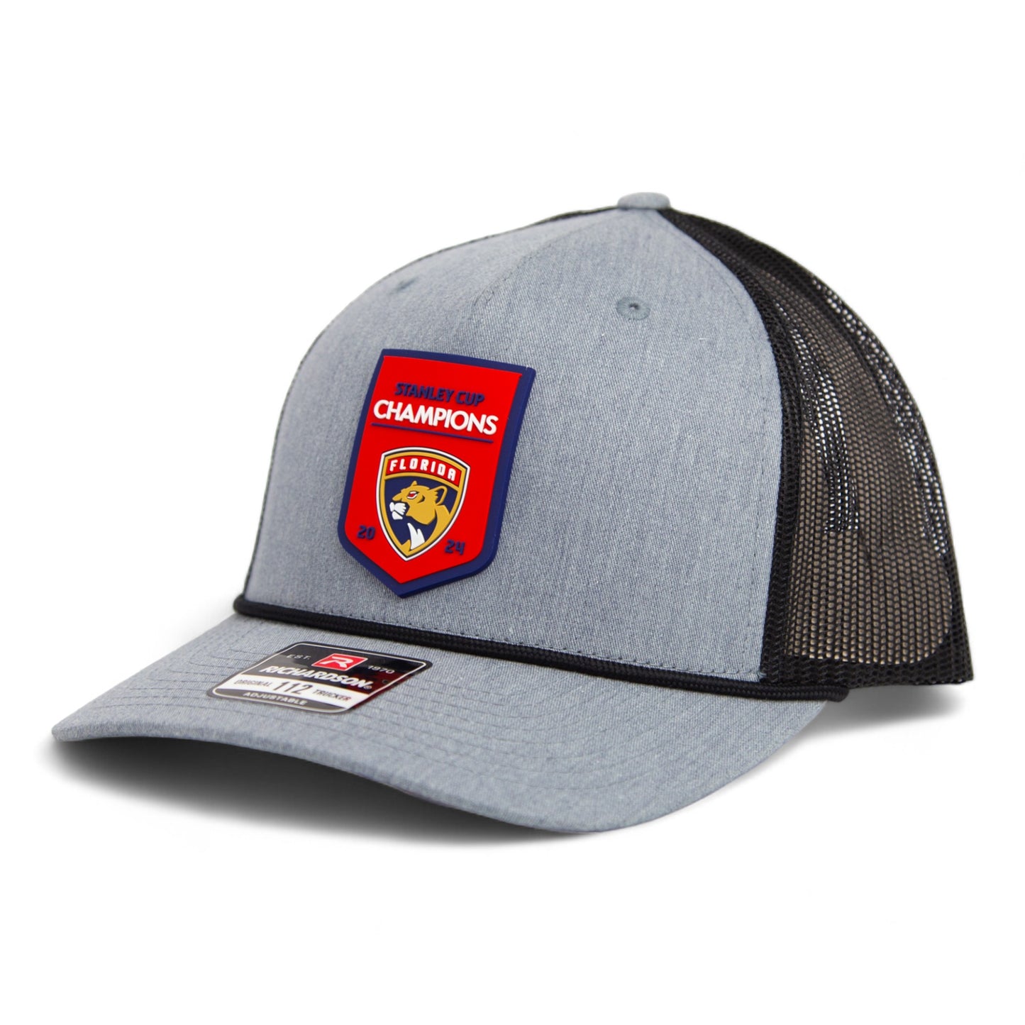 Florida Panthers Stanley Cup Champions 3D Snapback Trucker Rope Hat- Heather Grey/ Black