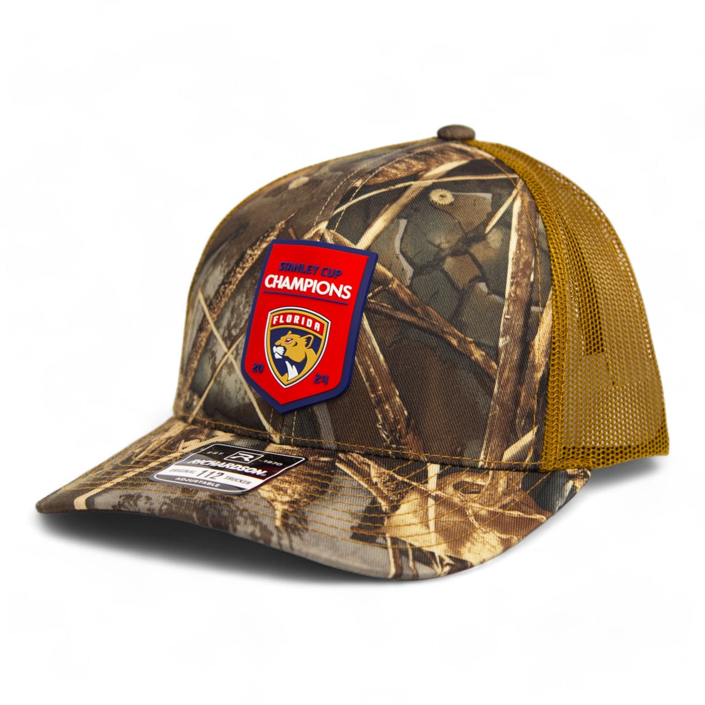 Florida Panthers Stanley Cup Champions 3D Snapback Trucker Hat- Realtree Max 7/ Buck