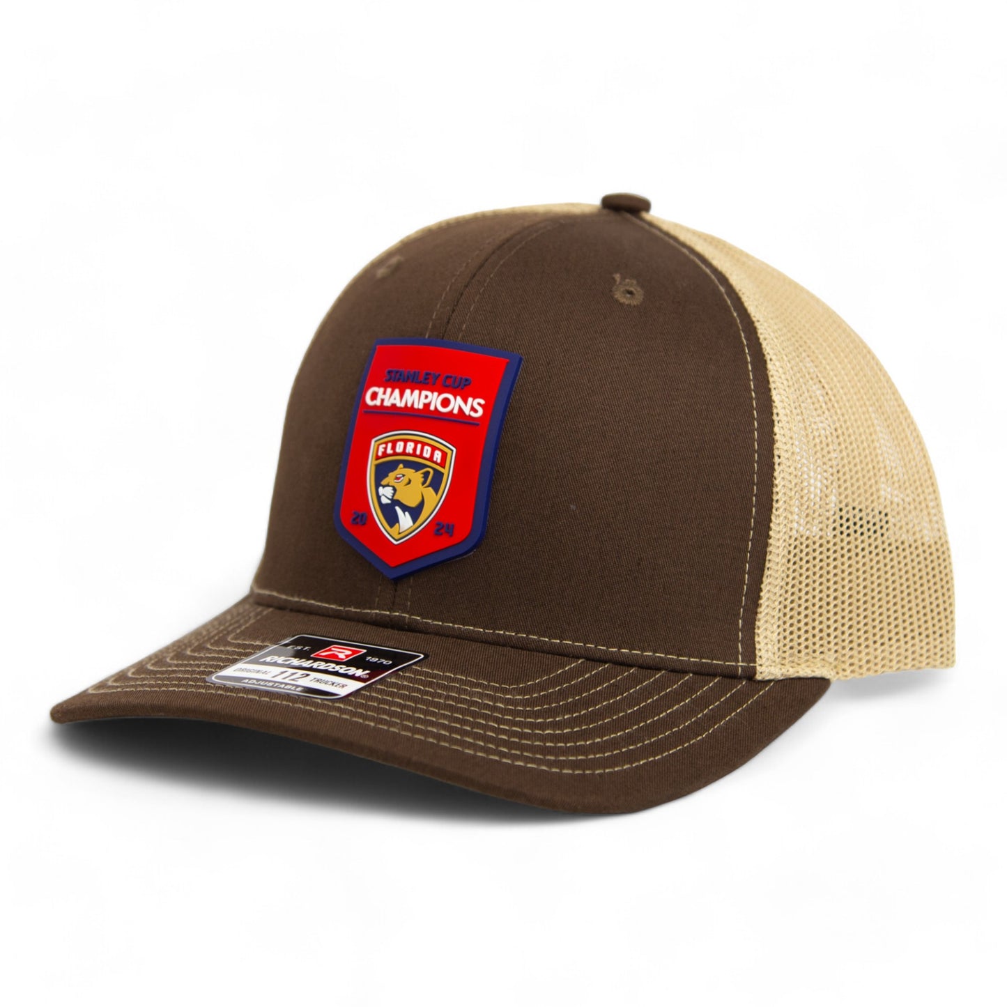 Florida Panthers Stanley Cup Champions 3D Snapback Trucker Hat- Brown/ Tan