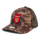 Florida Panthers Stanley Cup Champions 3D Snapback Trucker Hat- Bark Duck Camo/ Brown