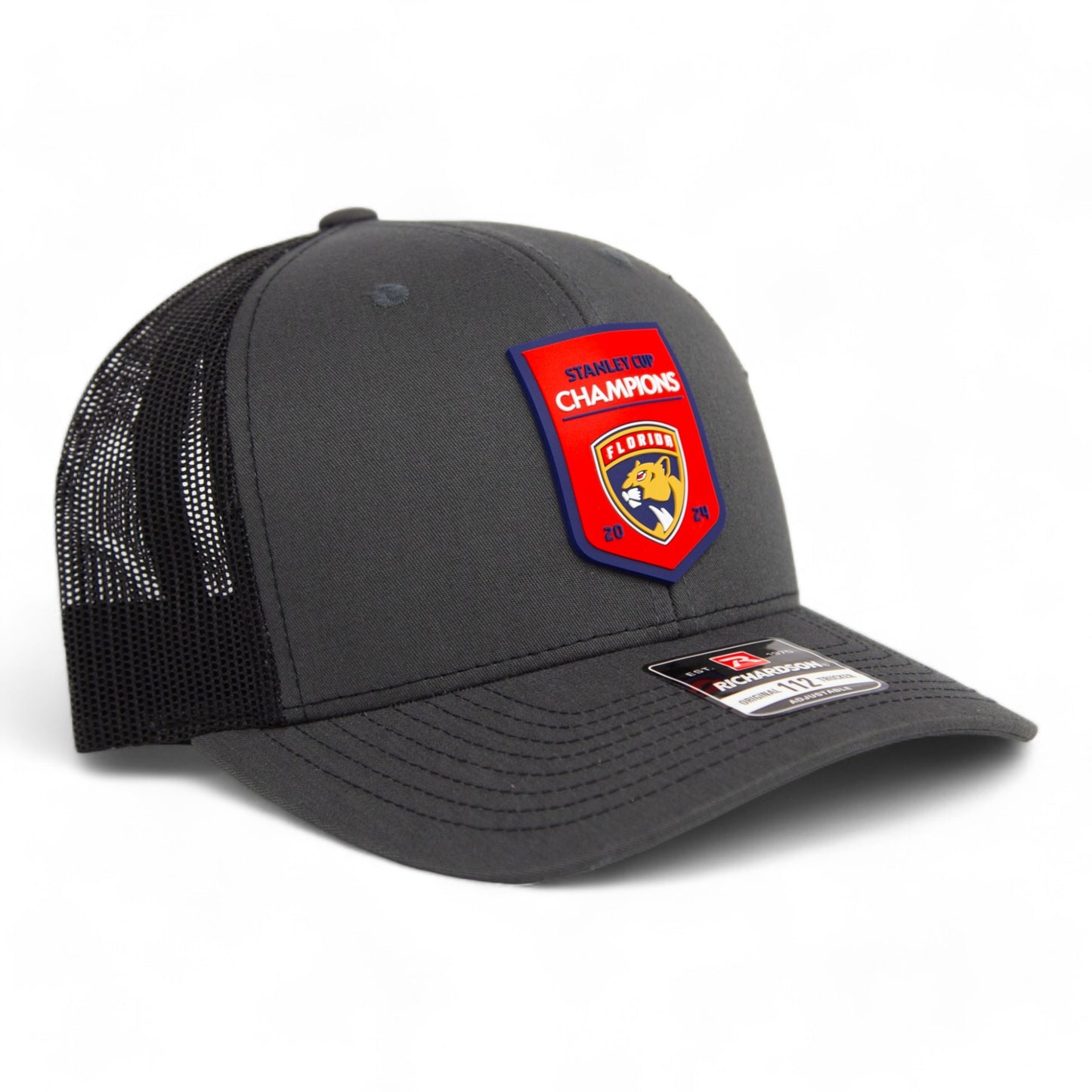 Florida Panthers Stanley Cup Champions 3D Snapback Trucker Hat- Charcoal/ Black