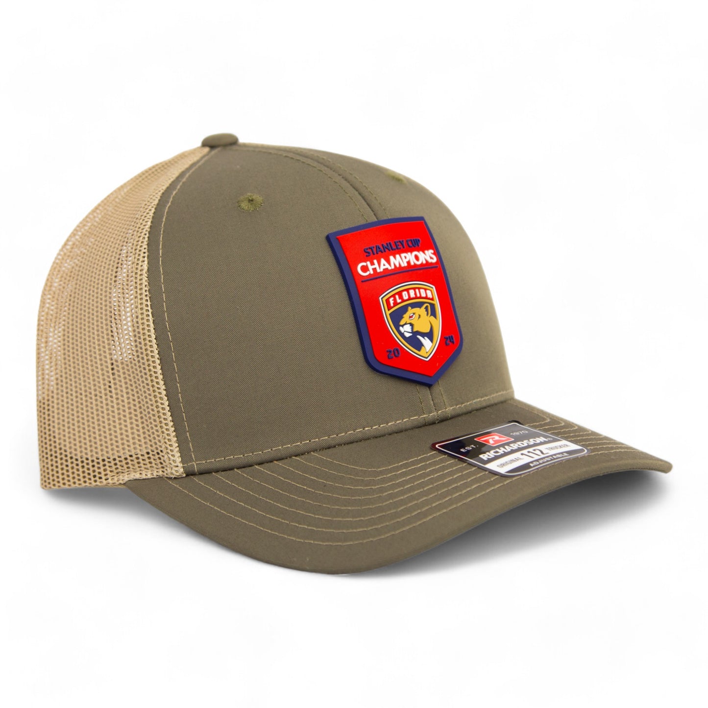 Florida Panthers Stanley Cup Champions 3D Snapback Trucker Hat- Loden/ Tan