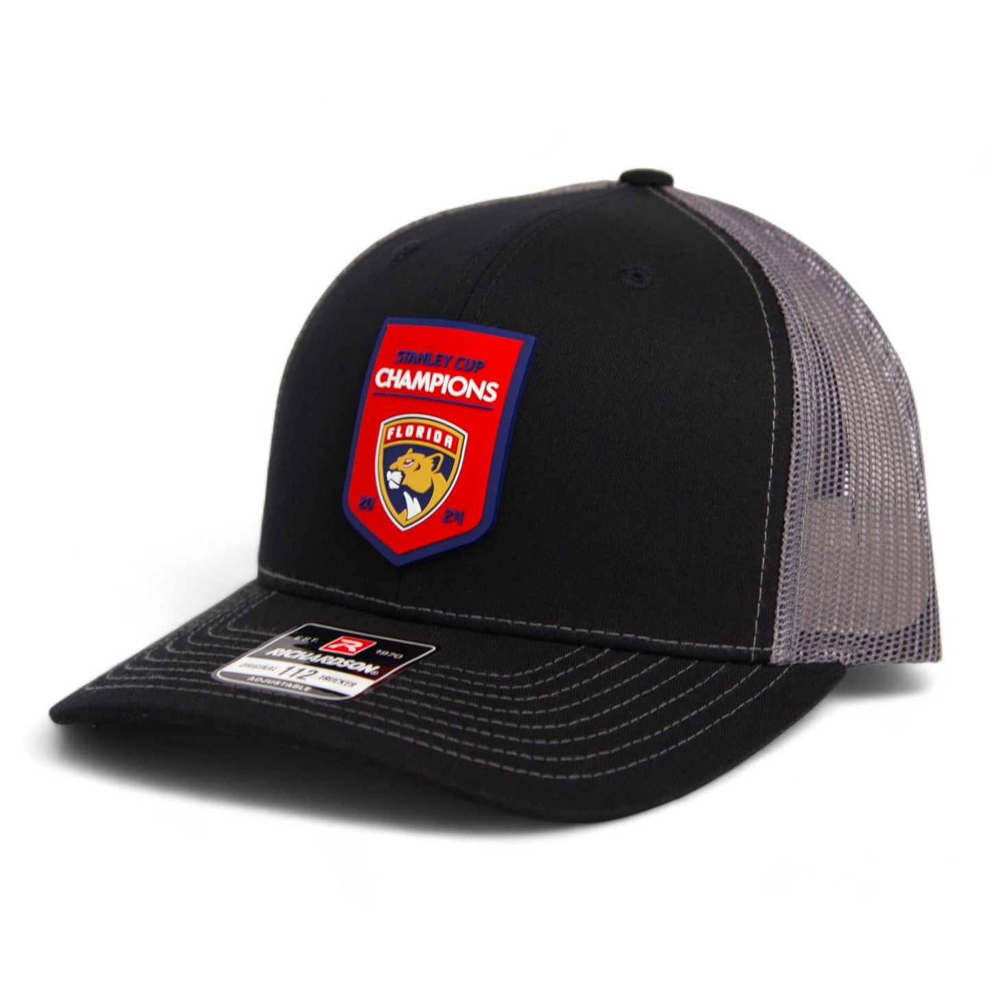 Florida Panthers Stanley Cup Champions 3D Snapback Trucker Hat- Black/ Charcoal