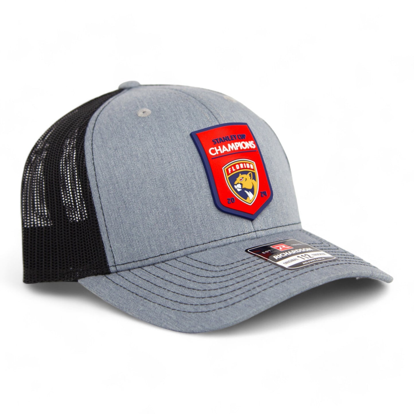 Florida Panthers Stanley Cup Champions 3D Snapback Trucker Hat- Heather Grey/ Black