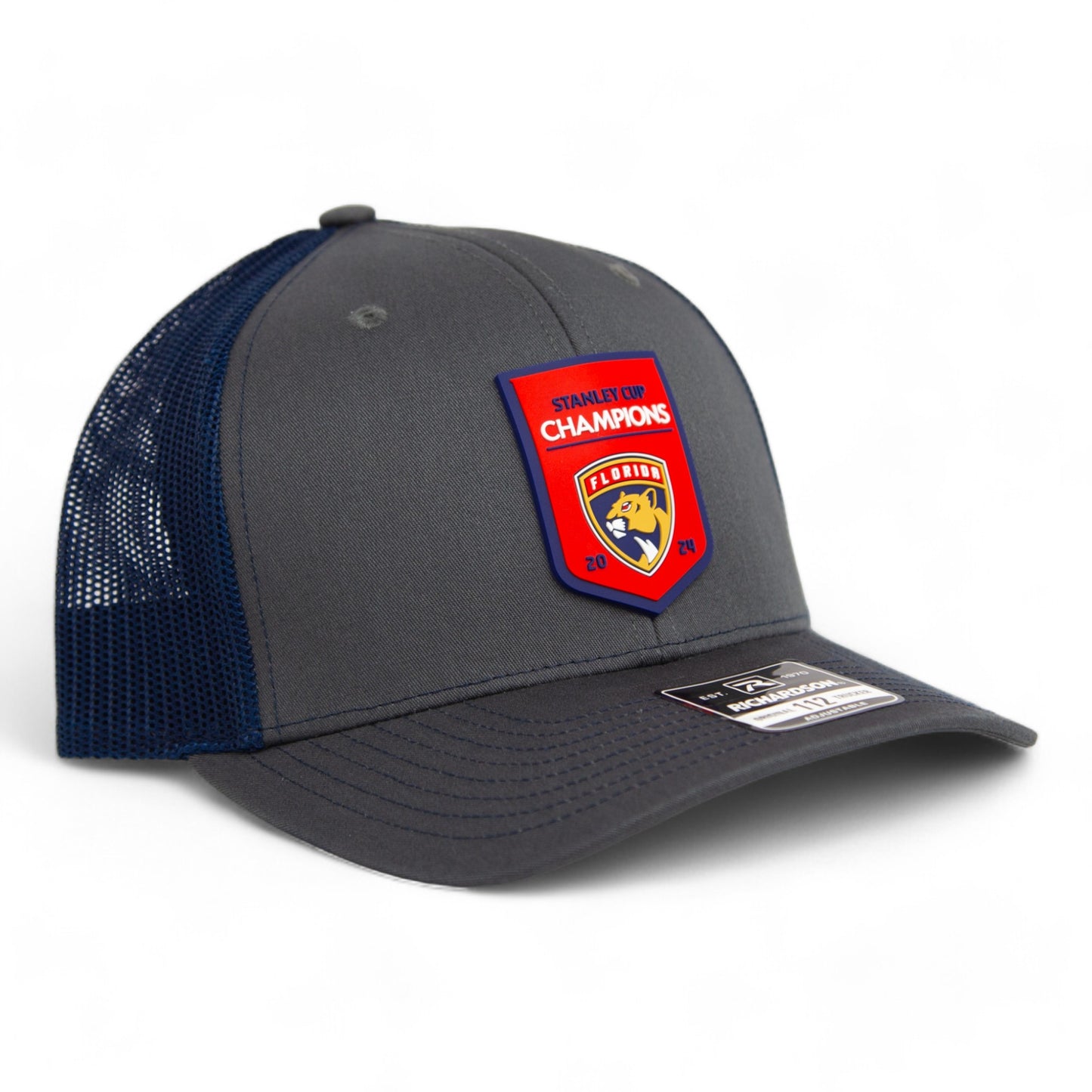 Florida Panthers Stanley Cup Champions 3D Snapback Trucker Hat- Charcoal/ Navy