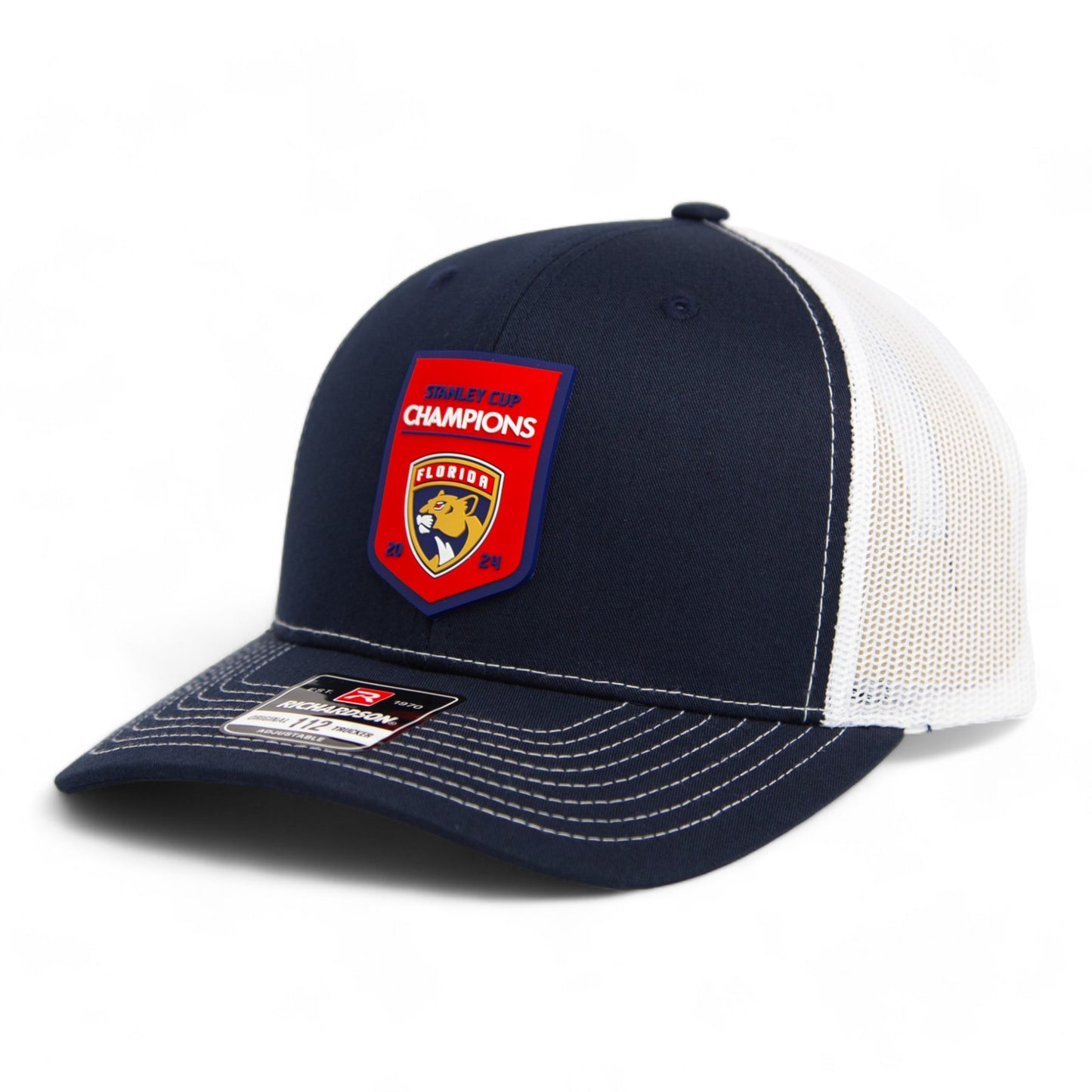 Florida Panthers Stanley Cup Champions 3D Snapback Trucker Hat- Navy/ White