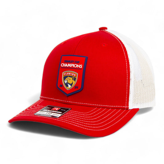 Florida Panthers Stanley Cup Champions 3D Snapback Trucker Hat- Red/ White