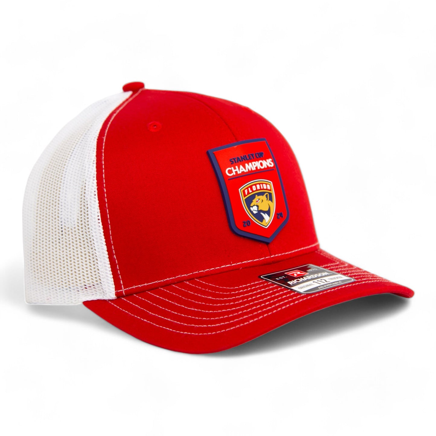 Florida Panthers Stanley Cup Champions 3D Snapback Trucker Hat- Red/ White