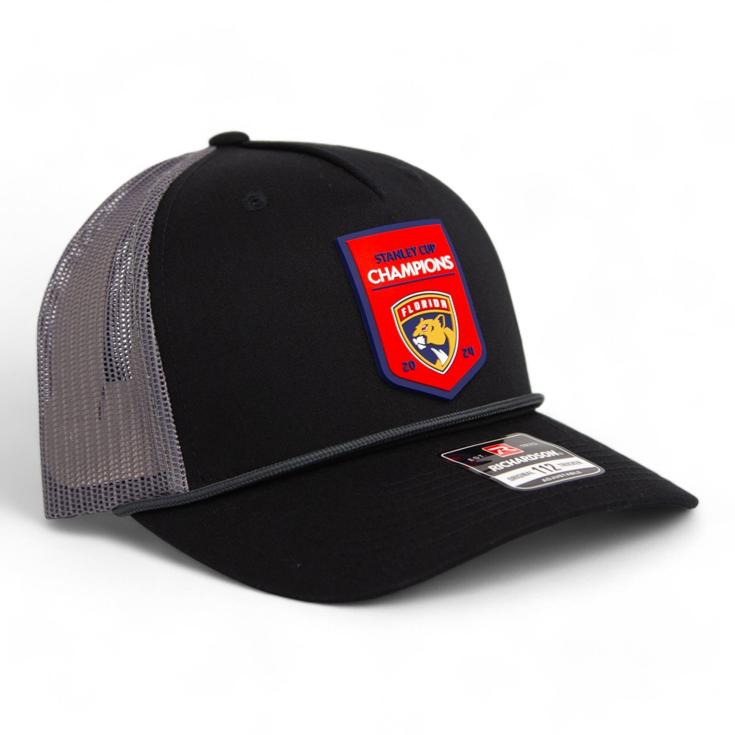 Florida Panthers Stanley Cup Champions 3D Snapback Trucker Rope Hat- Black/ Charcoal