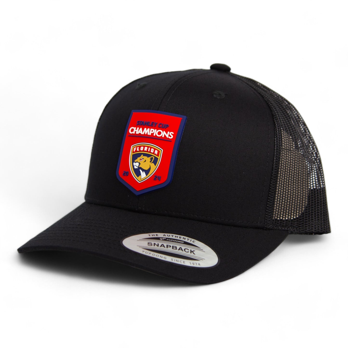 Florida Panthers Stanley Cup Champions 3D YP Snapback Trucker Hat- Black