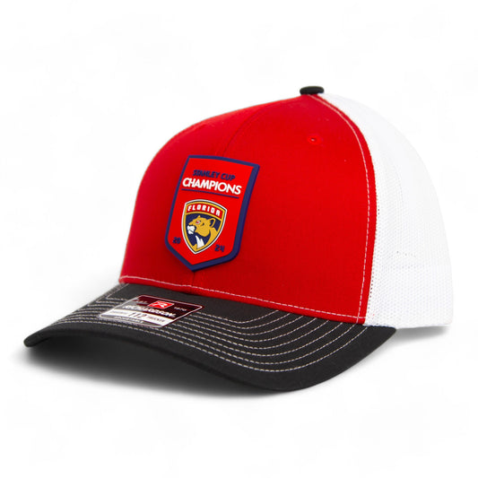 Florida Panthers Stanley Cup Champions 3D Snapback Trucker Hat- Red/ White/ Black