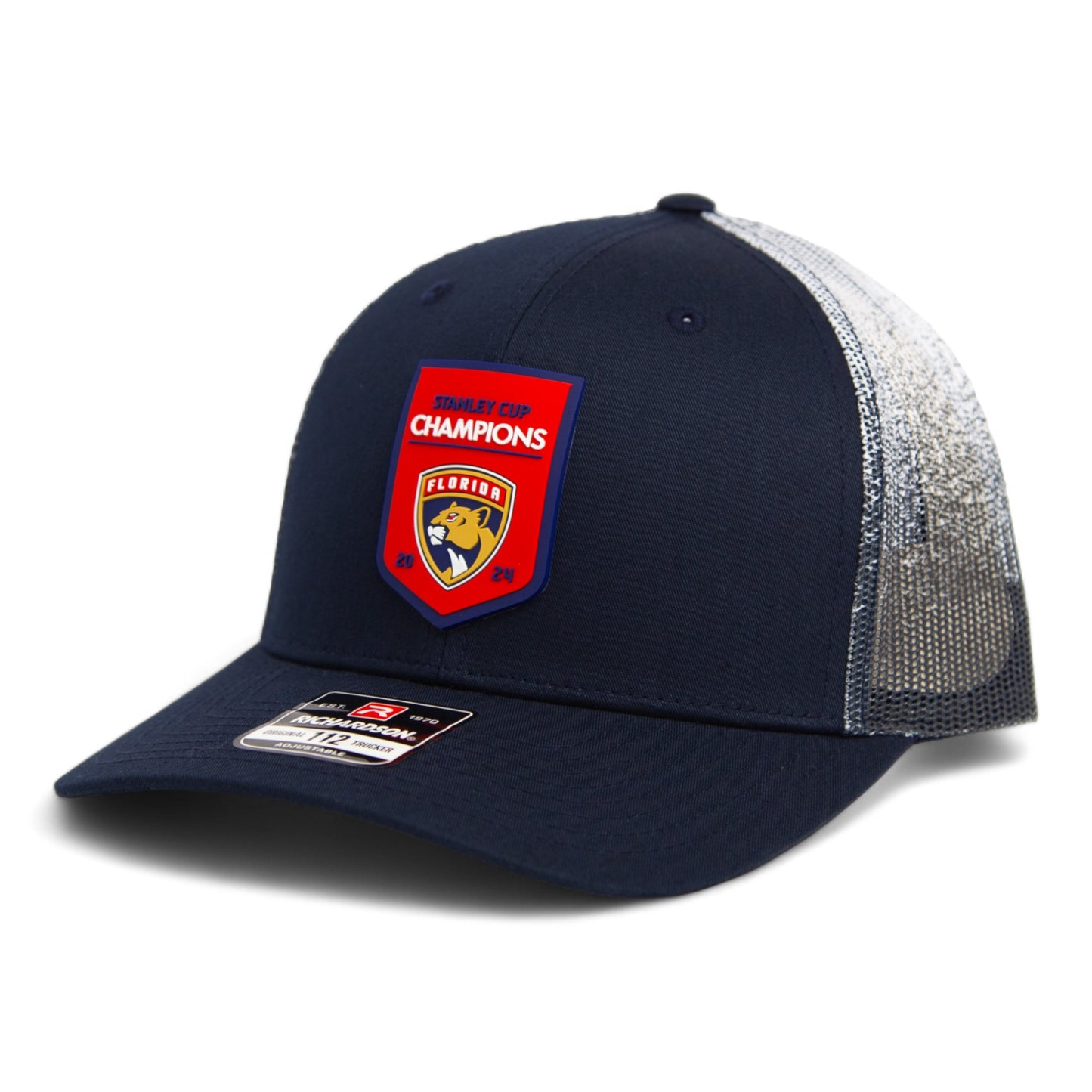 Florida Panthers Stanley Cup Champions 3D Snapback Trucker Hat- Navy Fade