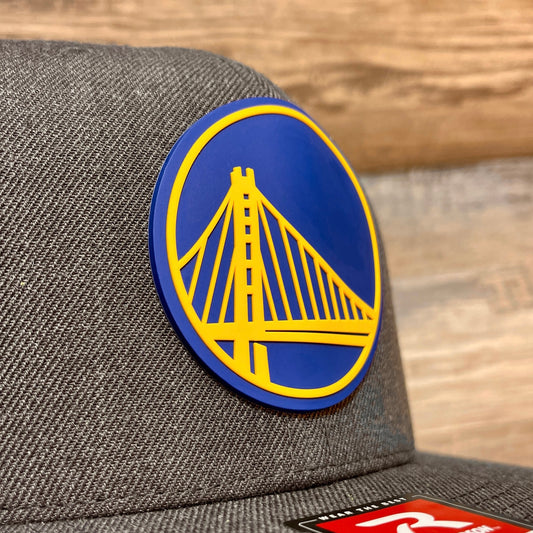 Golden State Warriors 3D Patterned Mesh Snapback Trucker Hat- Royal/ Royal to White Fade - Ten Gallon Hat Co.