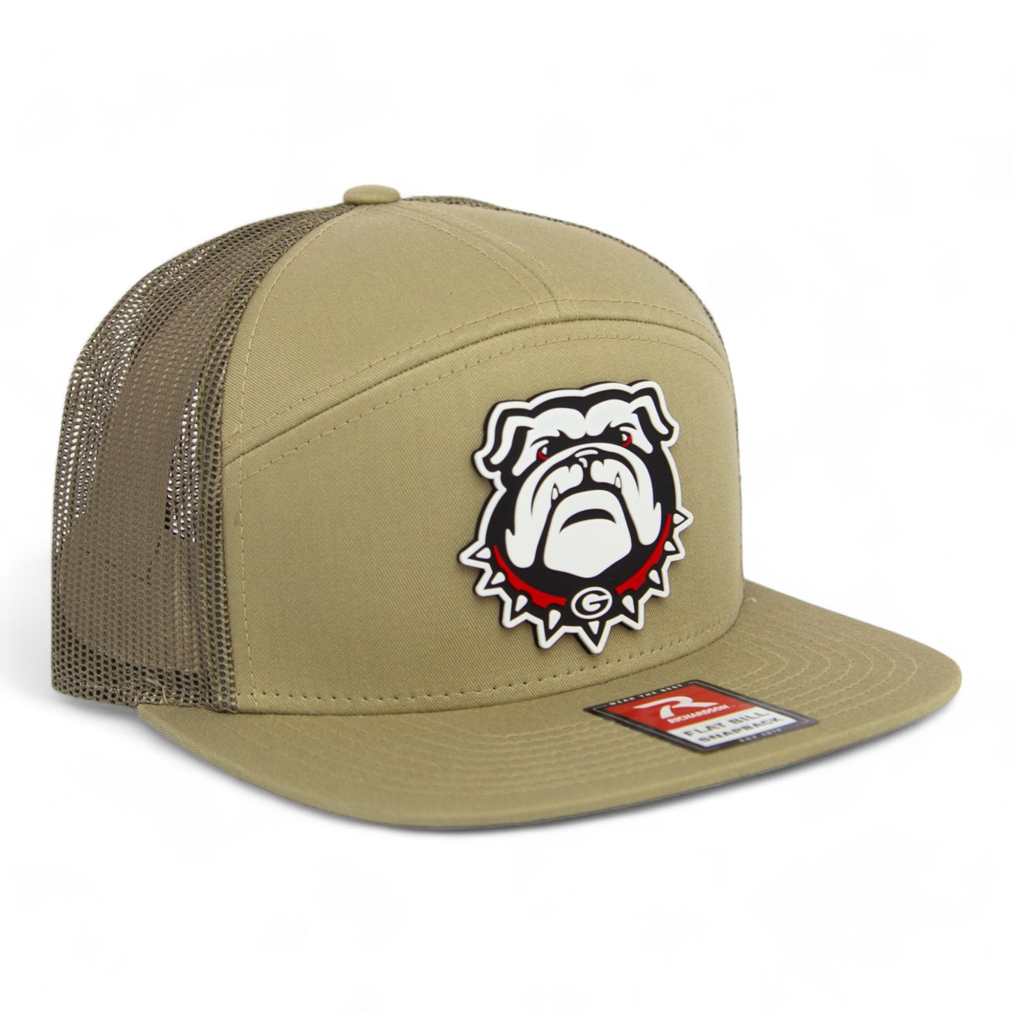 Georgia Bulldogs UGA 3D Snapback Seven-Panel Flat Bill Trucker Hat- Pale Loden