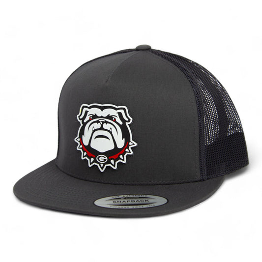 Georgia Bulldogs UGA 3D YP Snapback Flat Bill Trucker Hat- Charcoal/ Black