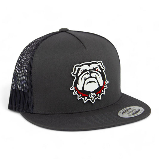 Georgia Bulldogs UGA 3D YP Snapback Flat Bill Trucker Hat- Charcoal/ Black