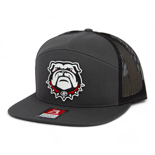 Georgia Bulldogs UGA 3D Snapback Seven-Panel Flat Bill Trucker Hat- Charcoal/ Black