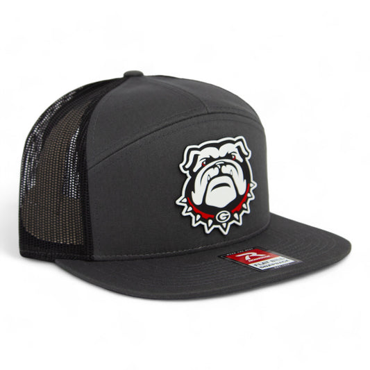 Georgia Bulldogs UGA 3D Snapback Seven-Panel Flat Bill Trucker Hat- Charcoal/ Black