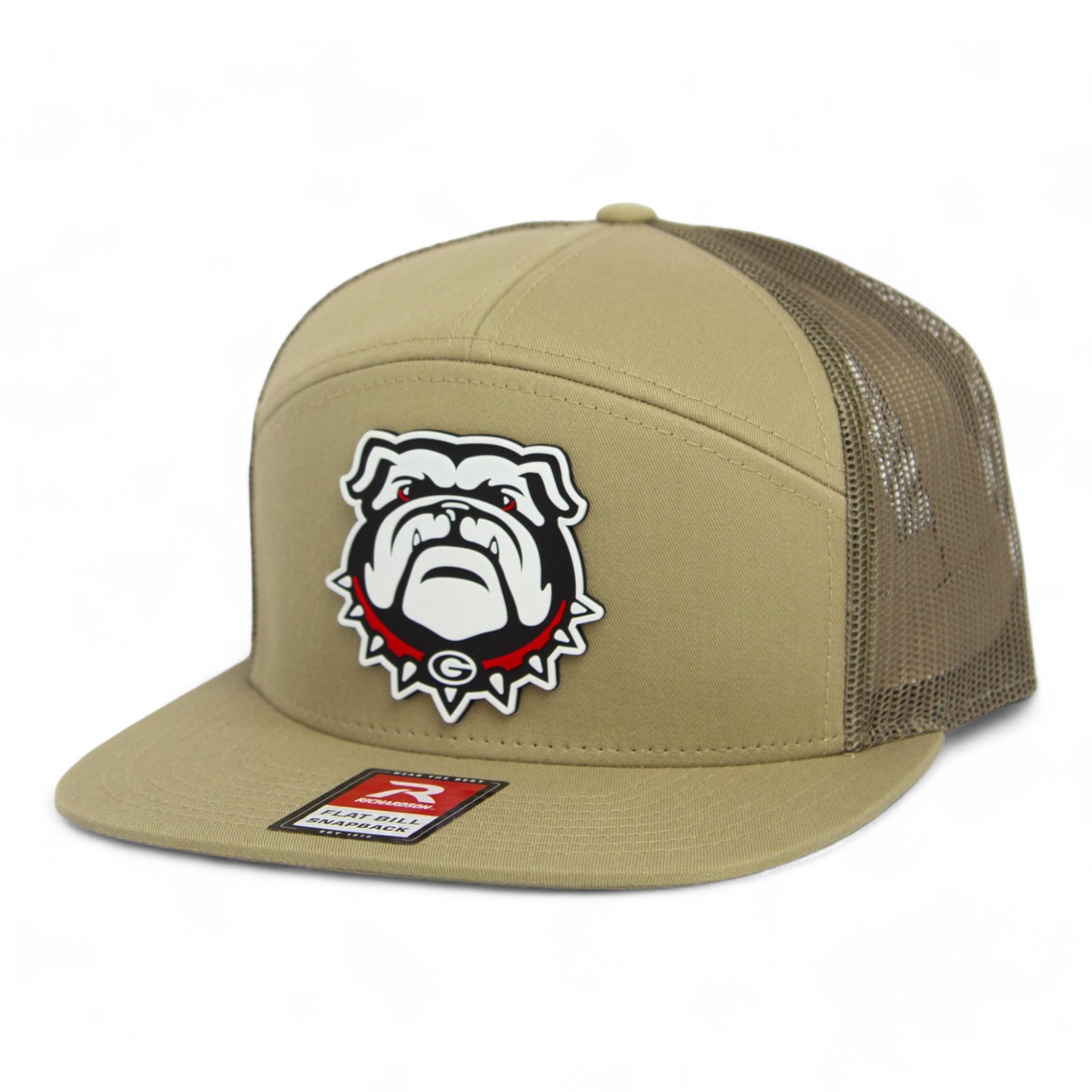 Georgia Bulldogs UGA 3D Snapback Seven-Panel Flat Bill Trucker Hat- Pale Loden