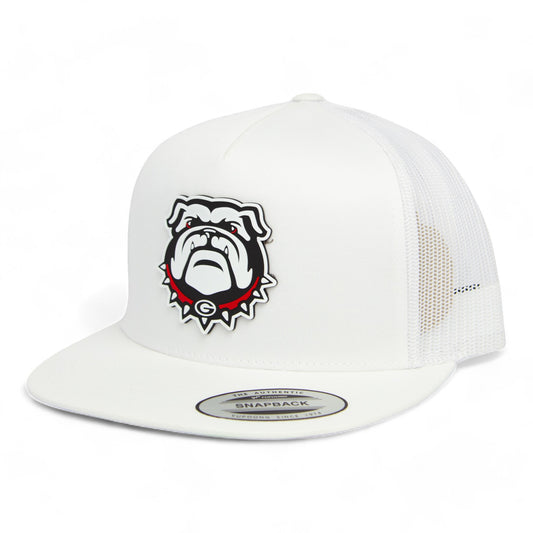 Georgia Bulldogs UGA 3D YP Snapback Flat Bill Trucker Hat- White