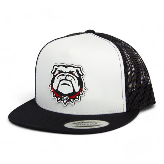 Georgia Bulldogs UGA 3D YP Snapback Flat Bill Trucker Hat- White/ Black