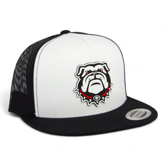 Georgia Bulldogs UGA 3D YP Snapback Flat Bill Trucker Hat- White/ Black