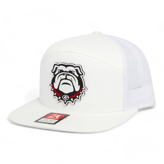 Georgia Bulldogs UGA 3D Snapback Seven-Panel Flat Bill Trucker Hat- White