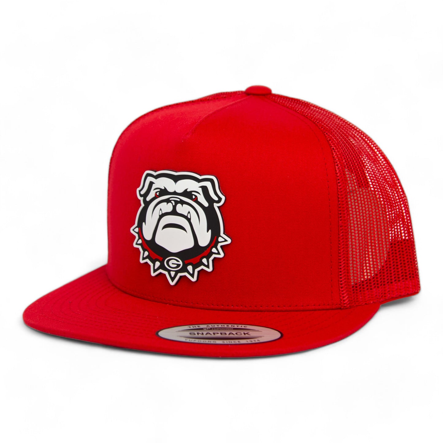 Georgia Bulldogs UGA 3D YP Snapback Flat Bill Trucker Hat- Red