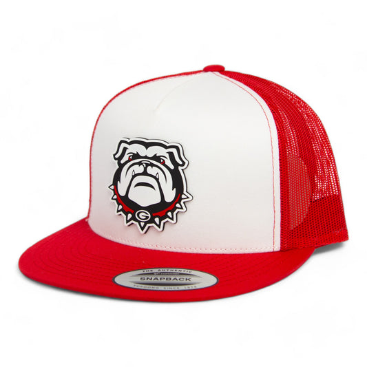 Georgia Bulldogs UGA 3D YP Snapback Flat Bill Trucker Hat- White/ Red