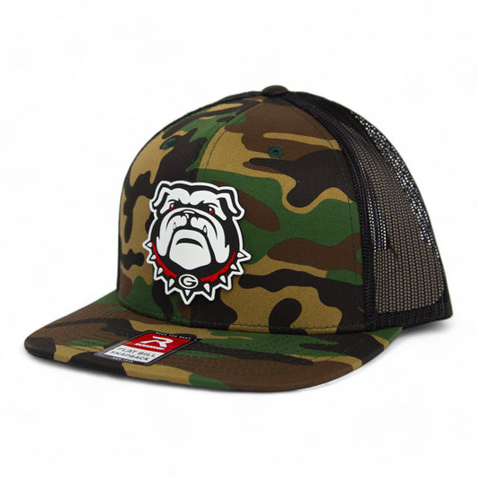 Georgia Bulldogs UGA 3D Wool Blend Flat Bill Hat- Army Camo/ Black