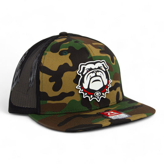 Georgia Bulldogs UGA 3D Wool Blend Flat Bill Hat- Army Camo/ Black