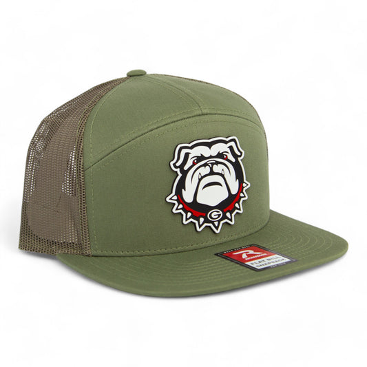 Georgia Bulldogs UGA 3D Snapback Seven-Panel Flat Bill Trucker Hat- Loden Green