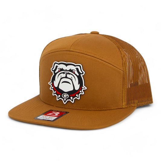 Georgia Bulldogs UGA 3D Snapback Seven-Panel Flat Bill Trucker Hat- Carmel