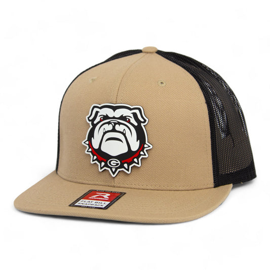 Georgia Bulldogs UGA 3D Wool Blend Flat Bill Hat- Tan/ Black