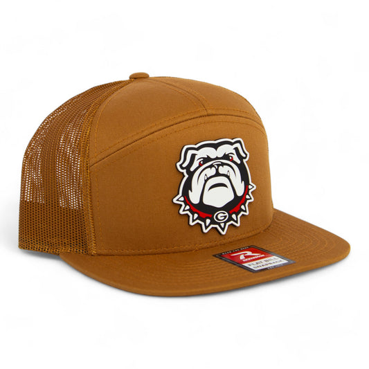 Georgia Bulldogs UGA 3D Snapback Seven-Panel Flat Bill Trucker Hat- Carmel