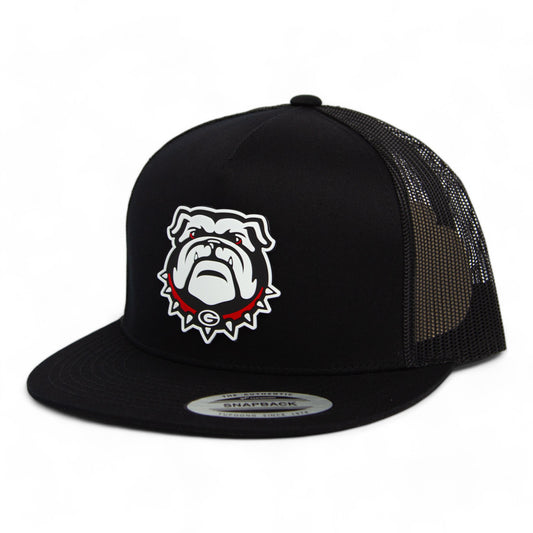 Georgia Bulldogs UGA 3D YP Snapback Flat Bill Trucker Hat- Black