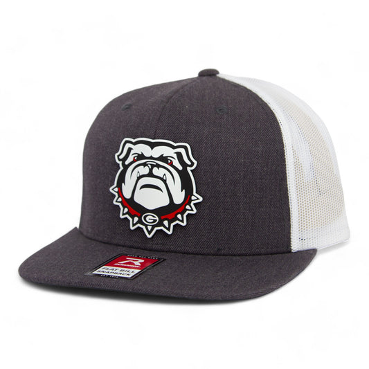 Georgia Bulldogs UGA 3D Wool Blend Flat Bill Hat- Heather Charcoal/ White