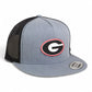 Georgia Bulldogs Power G 3D YP Snapback Flat Bill Trucker Hat- Heather Grey/ Black